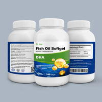 Gélules d'huile de poisson Oméga 3 haute puissance 100% naturelles certifiées Halal KOSHER EPA DHA rapport personnalisé Soutien santé cardiaque et cérébrale Vente en gros