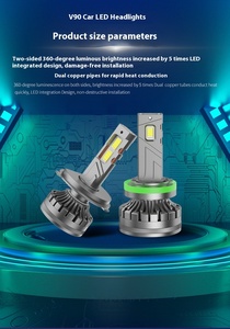 Xe Đèn pha Led Đèn Pha ánh sáng laser công suất cao V90 180 Wát 17000lm H1 H4 H7 H11 phía trước xe đèn pha - Product Image 3