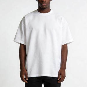 Oversized Organic Cotton T <strong>Shirt</strong> Streetwear Boxy Fit Heavyweight Tee Blank <strong>White</strong> T <strong>Shirt</strong> Top for Men - Product Image 2