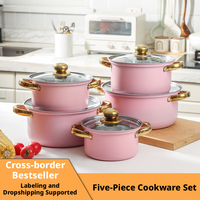 Ensemble de 10 casseroles colorées en acier inoxydable, ustensiles de cuisine faciles à nettoyer, ensemble de cuisine de luxe