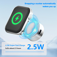 Pengisi Daya Aluminium 2-in-1 Portabel 2.5W Pengisi Daya Nirkabel Magnetik dan Power Bank 500mAh untuk Apple Watch