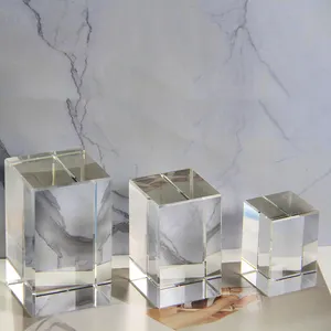 Vente chaude K9 trophée en cristal vierge verre octogone gravé au Laser Plaque en cristal pour cadeau personnalisé