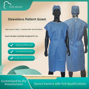 <span class=keywords><strong>Blouse</strong></span> SMS personnalisée en tissu PP Dobby, sans manches, pour patient, réversible, à manches courtes, <span class=keywords><strong>jetable</strong></span>, pour examen et isolation - Product Image 2