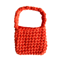 Sac à main miniature personnalisé tricoté à la main, sac à main en crochet épais de couleur unie pour femmes, petit sac à main en tissu fait main pour filles