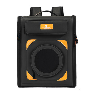 Büyük açık evcil hayvan sırt çantası çift omuzlar Oxford taşınabilir panoramik temizle pencere kıvrılmış kediler köpekler için stres önleme - Product Image 1