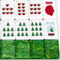 2026 Nouveauté : Tuiles de Mahjong Américain Thème Noël, en Acrylique Transparent à Paillettes, Qualité Premium, Luxe, pour Voyage et Divertissement Familial, 4 Couches