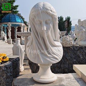 Famosa Estatua de la Doncella Velada de Mármol Blanco Chino Hecha a Mano, <span class=keywords><strong>Escultura</strong></span> Tradicional de Busto de Mujer <span class=keywords><strong>en</strong></span> Stock - Product Image 2
