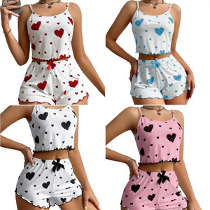 Pigiama Erotico di Alta Qualità per Donne, Set 2 Pezzi in Pizzo Trasparente e Raso, Morbido e Seducente - Product Image 1