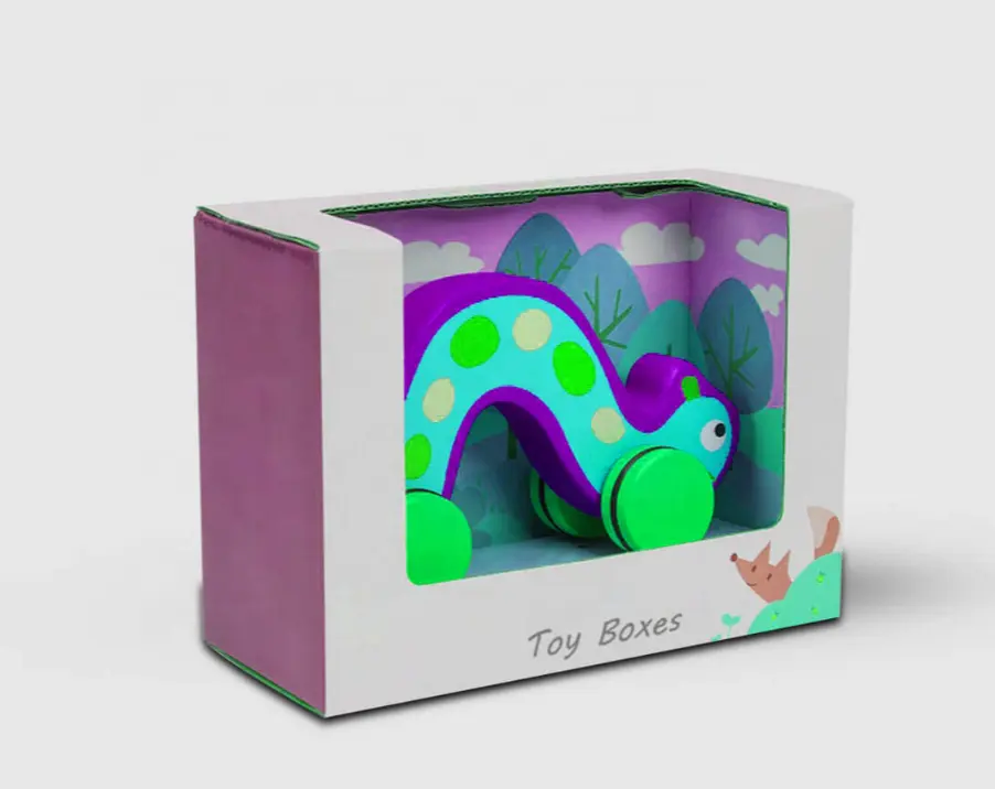 Custom impresso logotipo Display papel ondulado caixa embalagens caixas para brinquedo presente embalagem com janela plástica clara