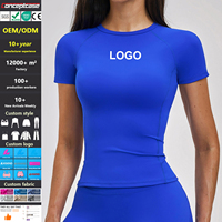Setelan Baju Yoga Lengan Pendek Wanita dan Legging Flare, Pakaian Olahraga, Baju Fitness Stretch, Activewear, Pabrik OEM