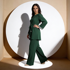 Robe Abaya en Polyester Patchwork Chic Élégante de Luxe Personnalisée pour Occasions Spéciales pour Femmes Musulmanes - Product Image 3