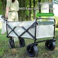 Nouvelle remorque de camping pliable de style moderne, chariot de camping extérieur grande capacité avec roues omnidirectionnelles, remorque de pique-nique poussée à la main