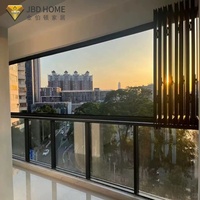 Ventana Plegable Vertical con Rejilla Antirrobo, Aislada, a Prueba de Balas, Resistente a Huracanes, de Aluminio con Doble Vidrio para Cocina y Hotel