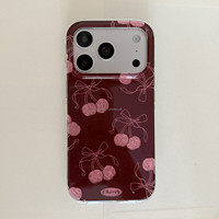 Coque de téléphone antichoc en TPU avec sangle cerise et nœud, pour usage quotidien, compatible iPhone 18 Pro Max, protection anti-perte de l'appareil photo, OEM