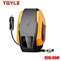 Mini compresseur d'air portable noir 12V ABS avec manomètre numérique pour gonflage de pneus