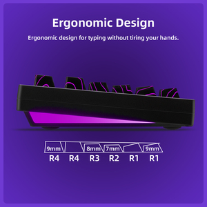 Clavier mécanique programmable Zornher ZH870 noir, rétroéclairage RGB, gravure latérale topographique, sans fil, trois modes, interrupteurs silencieux, 88 touches - Product Image 4