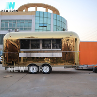 NOUVEAU BORN Concession Street BBQ Kebab Hot Dog Cart Café Jus Candy Bar Trailer Mobile Kitchen Fast Food Van Truck