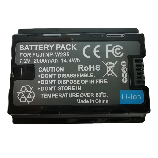 NP-W235 Battery 2000mAh for Fujifilm Fuji X-T4 GFX 100S X-T5 X-H2 GFX50S II VG-XT4 Camera NPW235 Rechargeable Lithium Battery