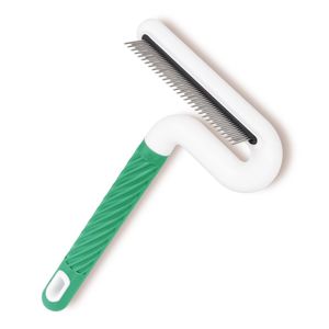 Forma a T animali domestici cani gatti Fine dentato spargimento spazzola pulci per pulci per capelli lunghi - Product Image 2