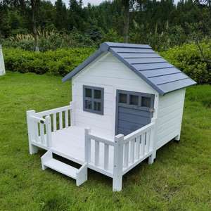 Casa de madera resistente a la intemperie para exteriores para perros pequeños y medianos con puerta y ventana - Product Image 6