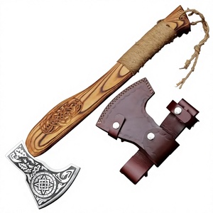 Hache à bois d'extérieur avec tête en acier au carbone et manche en bois massif pour le camping, le jardin et la coupe du bois - Prix de gros - Product Image 2