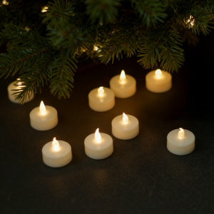 Bougie chauffe-plat LED en plastique Flamme vacillante sans flamme Bougie chauffe-plat pour la maison Fonctionnant sur piles pour les anniversaires Noël Halloween - Product Image 1