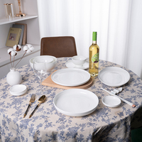 Assiettes Blanches Entièrement Vitrifiées 8,5 et 10,5 Pouces en Porcelaine Fine, Vaisselle Classique Ronde pour la Restauration en Gros