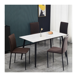 Meubles Jiening Nouvelle conception Style nordique Tables à manger en pierre frittée et métal avec chaises Table à manger moderne - Product Image 1