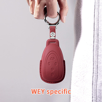 Housse de clé, étui à clés en cuir, compatible avec Great Wall Wey VV7, Latte VV5, Mocha, VV6 et Blue Mountain Alpine 8/9.