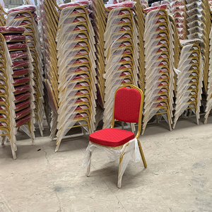 Chaises de banquet en métal pour <span class=keywords><strong>salle</strong></span> à manger, empilables avec dossier rembourré, idéales pour événements, mariages, hôtels – Vente chaude directe usine - Product Image 2