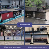 Barrière télescopique rétractable pour café, avec ruban de signalisation d'un mètre, pour porte, magasin, événementiel et publicitaire, protection intégrée