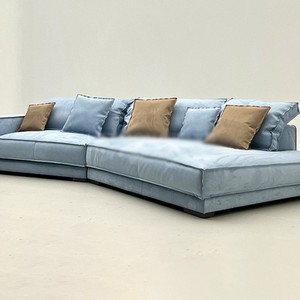 L Shape Frosted Fabric <b>Sofa</b> With <b>Foam</b> Filling For Living Room Large Size Upholstered Corner Design - Product Image 1