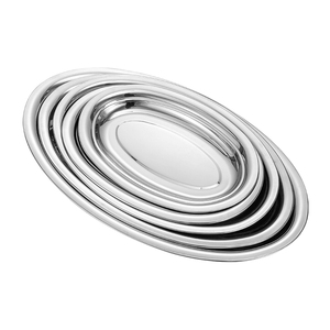 Plateau de Service Ovale en Forme d'Œuf en Acier Inoxydable, Design Contemporain, Motif Personnalisable, Poli, Écologique et Non Toxique pour Fêtes - Product Image 6