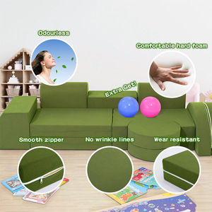 Canapé de jeu modulaire pour enfants, meubles en mousse, blocs de construction éducatifs pour enfants avec accoudoirs, options de couleurs disponibles - Product Image 1
