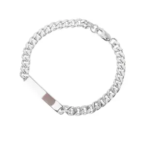 Pulsera de plata 925 para hombre, brazalete de personalidad de Hip Hop, joyería de moda cubana, gran oferta