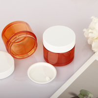 Les pots cosmétiques en plastique transparents d'emballage de PETG pour la crème de lotion des soins de la peau 5ml-250ml cogne le couvercle blanc 15ml 30ml 50ml 100ml