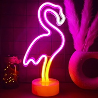 Enseigne lumineuse LED Néon Flamant rose pour la décoration de chambre à coucher et de chambre de fille