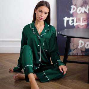 Deep Love House Clothes for Women Shirt pigiama pantaloni di seta indumenti <span class=keywords><strong>da</strong></span> notte <span class=keywords><strong>da</strong></span> donna Loungewear Satin Premium - Product Image 4