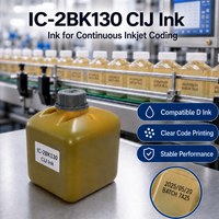 Cartouche d'encre noire compatible D IC-2BK130 825 ml avec étiquette RFID pour imprimante jet d'encre CIJ AX150i AX350i AX550i pour imprimante CIJ D