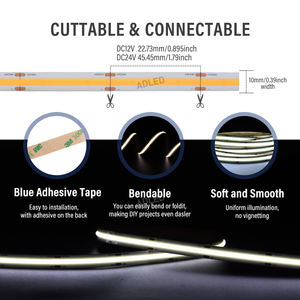 High Power High Cri 90 528 Chips 8mm 10mm Fob Cob Led Strip <b>Light</b> 12v 24v Cob Led Strip <b>Light</b> Streifen Tape Stripe - Product Image 6
