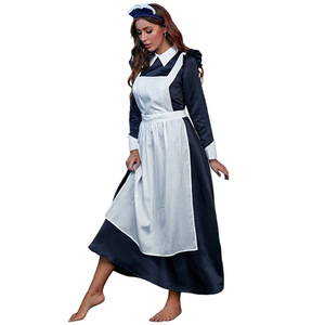 Camisa de Manga Larga con Estampado de Sardinas, Vestido Retro Europeo y <span class=keywords><strong>Americano</strong></span> de Estilo Sirvienta, Vestido de Sirvienta para Fiesta de Té - Product Image 3