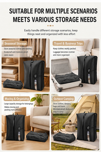 Sacs de compression <span class=keywords><strong>sous</strong></span> <span class=keywords><strong>vide</strong></span> professionnels, imperméables IPX8, réutilisables, grande taille, pour valises de voyage, économiseurs d'espace durables (lot de 2) - Product Image 3