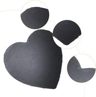 Assiettes en ardoise noire en forme de cœur, taille personnalisée 25x25cm, en pierre naturelle, écologiques, design spécial