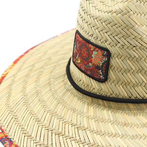 Cappello di Paglia a Foglia di Palma con Cinturino Regolabile, Personalizzabile con Logo, Tesa Larga, Sombrero da Spiaggia, Cappello di Paglia Personalizzato per Bagnino - Product Image 5