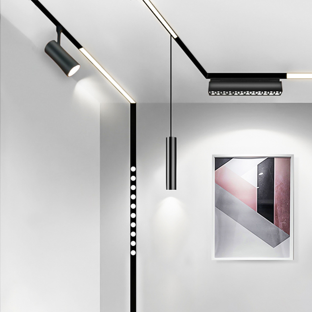 Hot Selling Magnetic Rail Spotlight Shop Studio Indoor Cob 30w 40w 50w Magnetic Rail Lamp for Hotel Exhibition Hall