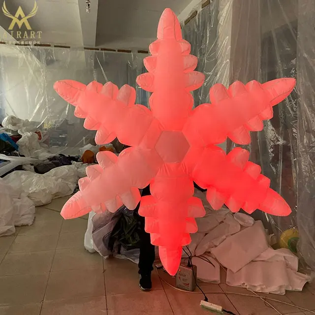 Christmas Lighted Inflatable Snowflakes for Mall Ceiling Decoration