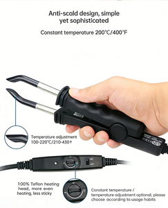 Fer à lisser pour extensions capillaires à pointe <span class=keywords><strong>plate</strong></span>, plaque chauffante en téflon anti-brûlure, outil de connexion pour cheveux, 25W, cordon d'alimentation de 2M, support OEM - Product Image 4