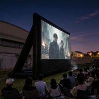 Écran de cinéma gonflable d'extérieur pour événements en plein air, écran de télévision gonflable et projecteur pour la vente en gros