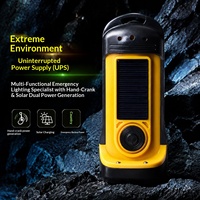 Lampe torche à clé solaire à manivelle, étanche en ABS, trois niveaux de luminosité, rechargeable, portable, pour le camping en extérieur et les situations d'urgence