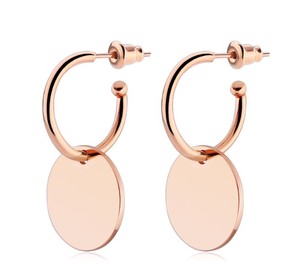Boucles <span class=keywords><strong>d</strong></span>'oreilles chirurgicales en acier inoxydable, couleur or rose, tendance, 1 pièce - Product Image 1